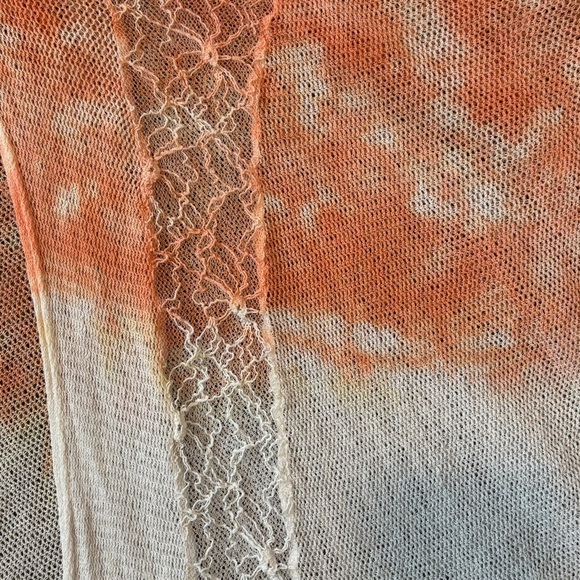 SUNDANCE Open Front Lace Cardigan Sweater Ombre Tie Dye Woman’s Size Small - Picture 3 of 10